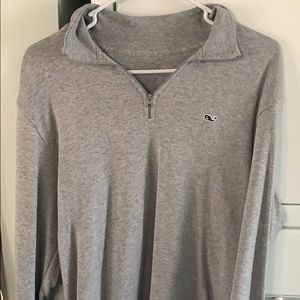 Mens Small Grey 1/4 Zip Vineyard Vines Fleece